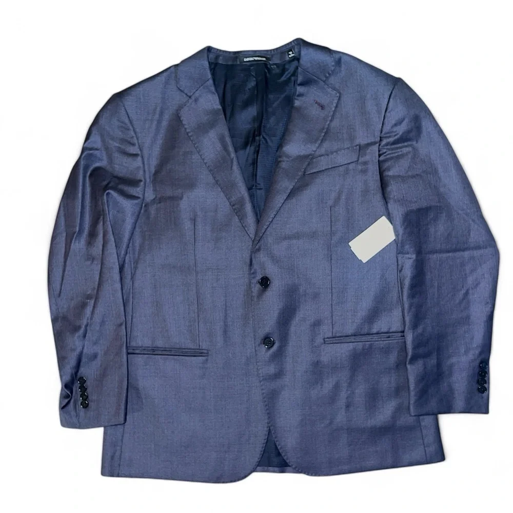 Emporio Armani G-Line Wool Blazer Slim-Fit Two-Button Men’s 54 Navy Blue